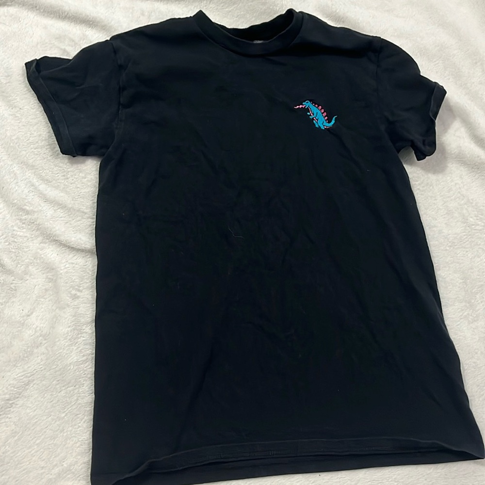 Riot Society men's dinosaur embroidered black t shirt